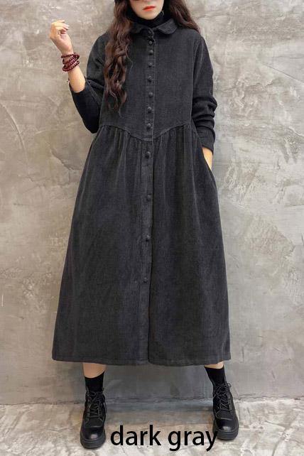 Blackish Green Corduroy Cinched Coat Stylish for Women | Mirelle