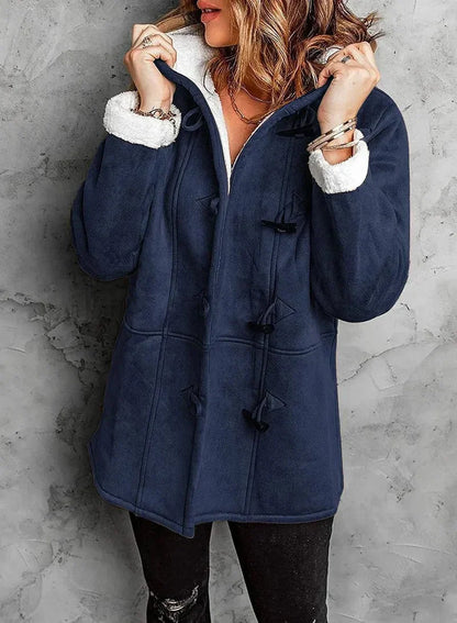 Hooded toggle winter coat for women | Arwelyn