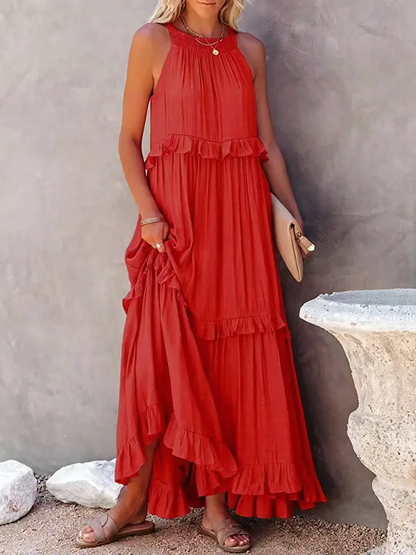Tiered ruffle maxi dress for women | Lara