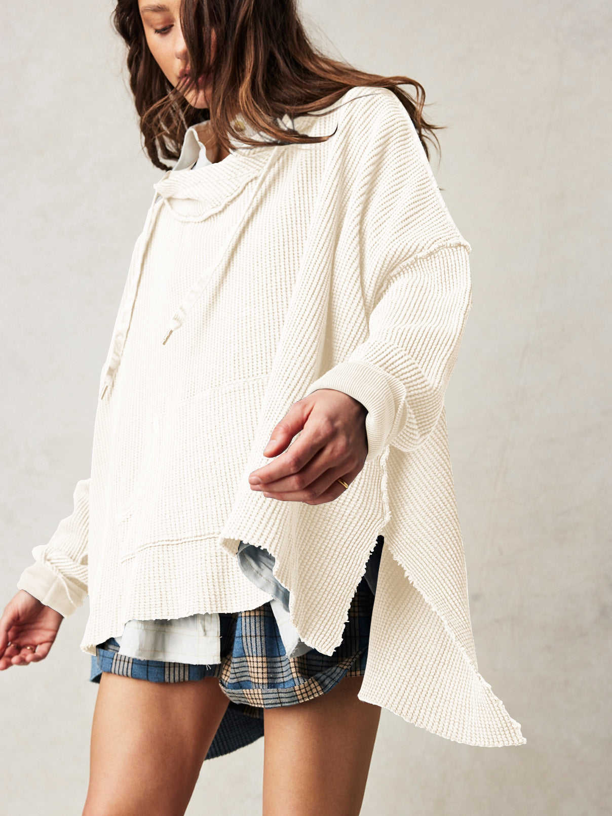 Haven Oversized Waffle Hoodie women | Elowyn