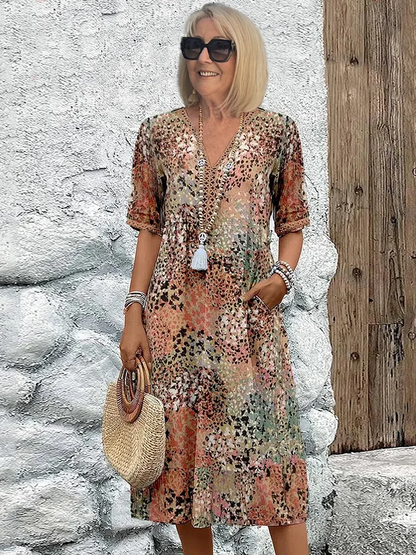 Vibrant everyday midi dress for women | Andrea -6