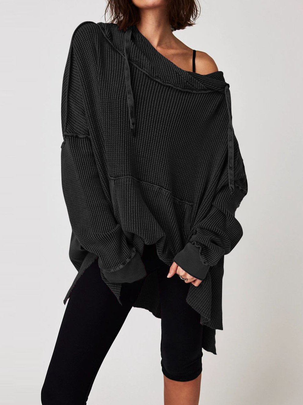 Haven Oversized Waffle Hoodie women | Elowyn