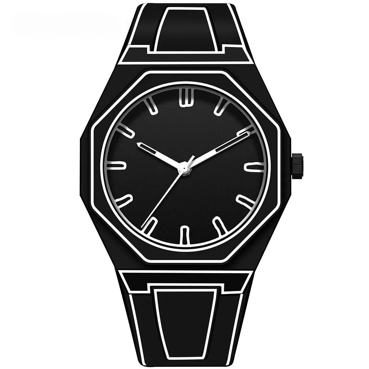 Outline Arc 3D Dial Watch Stylish for Men