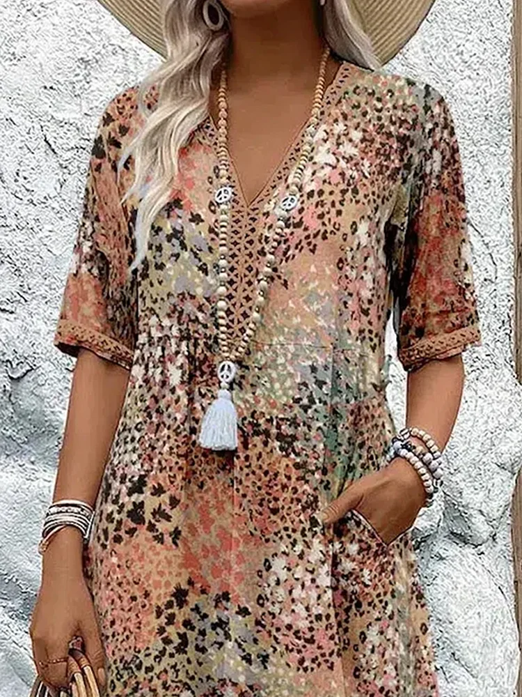 Vibrant everyday midi dress for women | Andrea -7