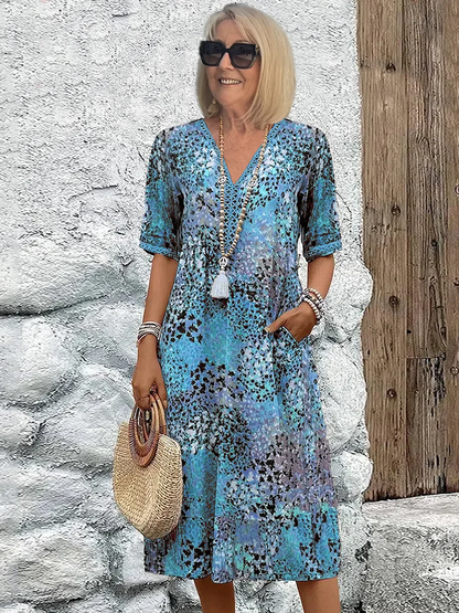 Vibrant everyday midi dress for women | Andrea -3