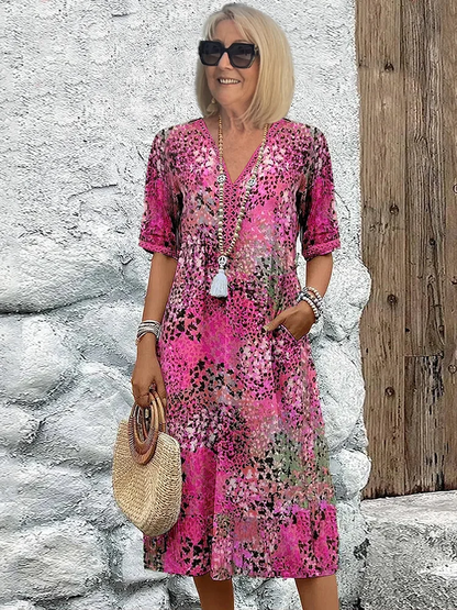 Vibrant everyday midi dress for women | Andrea -4