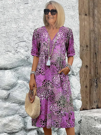 Vibrant everyday midi dress for women | Andrea -5