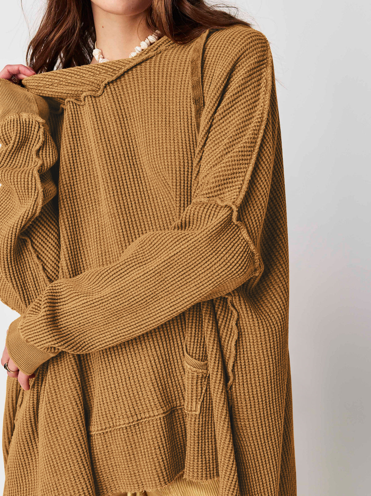 Haven Oversized Waffle Hoodie women | Elowyn