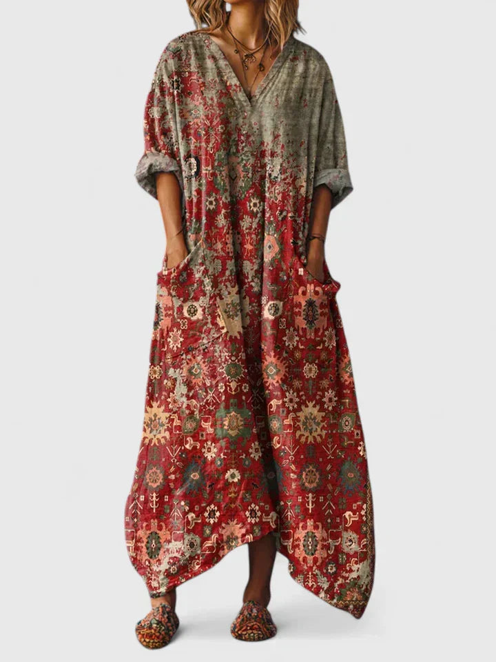 Classic relaxed elegant occasion dress for women | Mariana -4