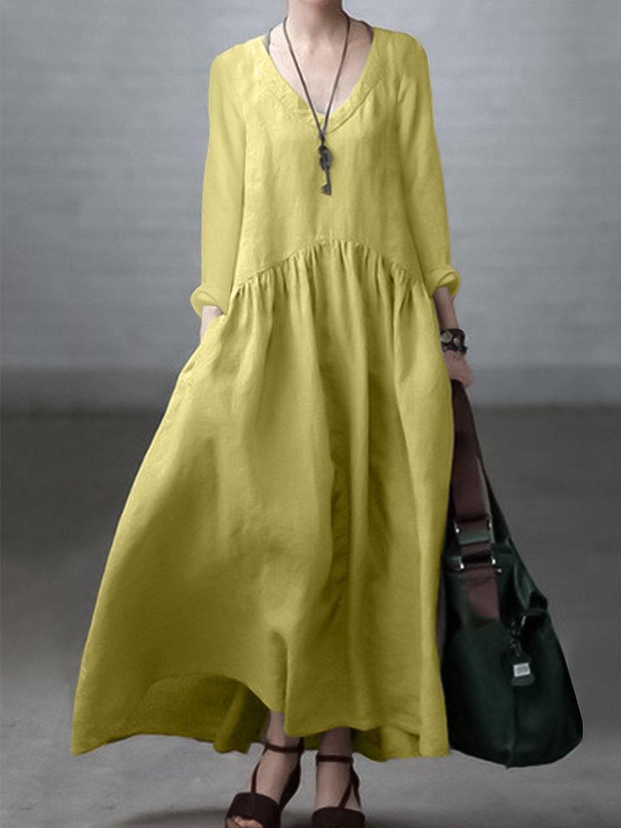 Simple Loose V-Neck Everyday Dress Chic for Women | Arlena