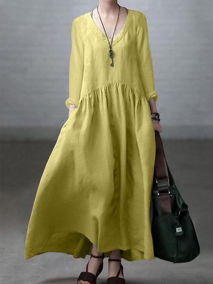 Simple Loose V-Neck Everyday Dress Chic for Women | Arlena
