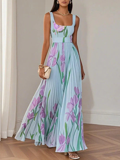 Floral print long dress for women | Charlene