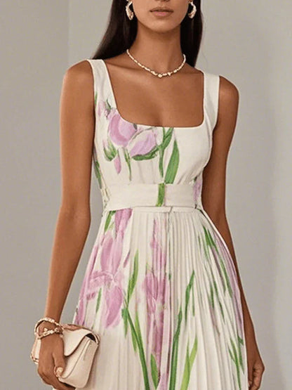 Floral print long dress for women | Charlene