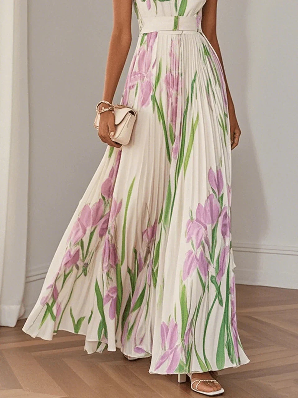 Floral print long dress for women | Charlene