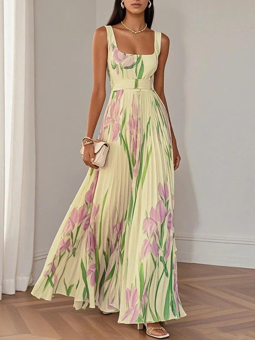 Floral print long dress for women | Charlene