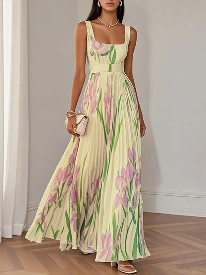 Floral print long dress for women | Charlene