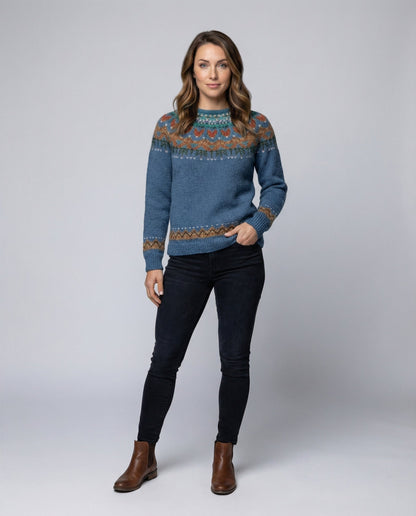 Vintage Icelandic-inspired knit everyday jumper for women | Elvira -1