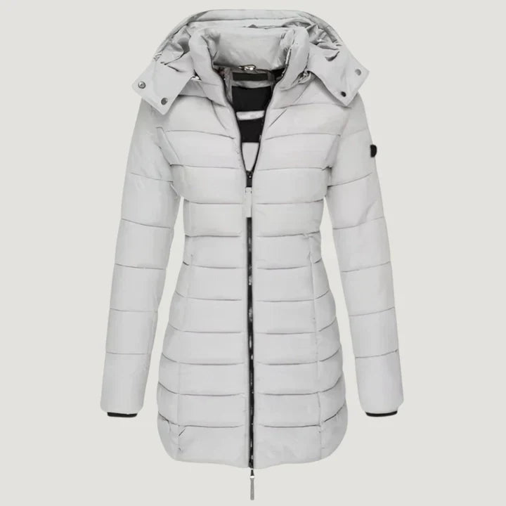 Hooded long winter jacket for women | Noelle