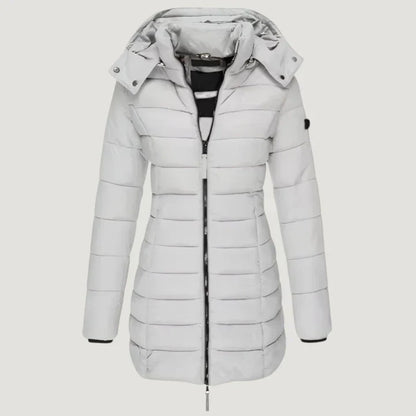 Hooded long winter jacket for women | Noelle