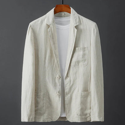 Tailored linen-blend everyday blazer for men | Lorenzo -2