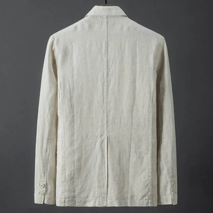 Tailored linen-blend everyday blazer for men | Lorenzo -5