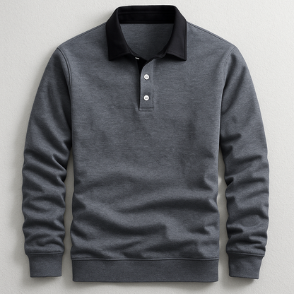 Classic long-sleeve casual polo shirt for men | Porter -4