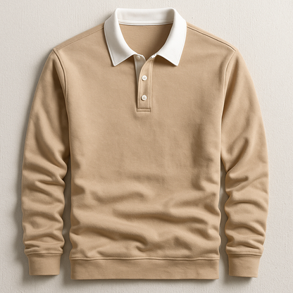 Classic long-sleeve casual polo shirt for men | Porter -2
