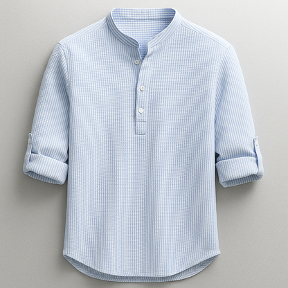 Relaxed casual henley shirt for men | Hudson -1