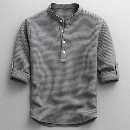 Relaxed casual henley shirt for men | Hudson -2