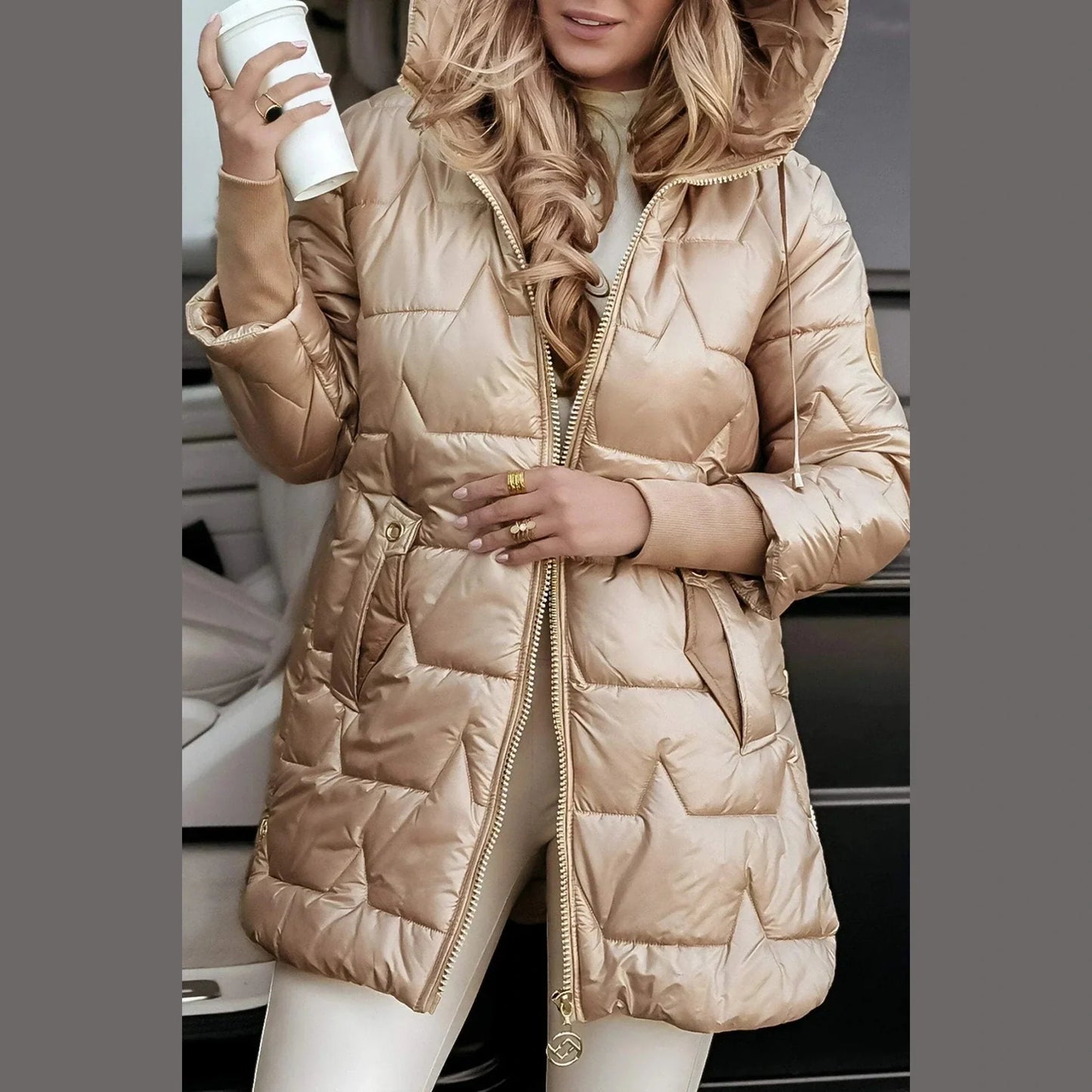 Hooded padded coat for women | Nolwen