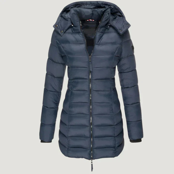 Hooded long winter jacket for women | Noelle