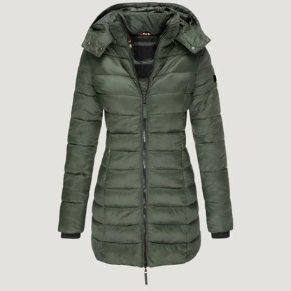 Hooded long winter jacket for women | Noelle
