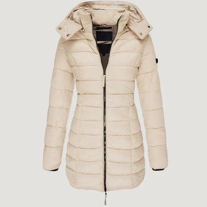 Hooded long winter jacket for women | Noelle
