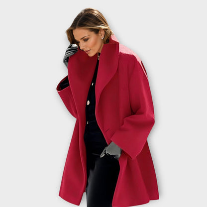 Elegant long minimalist winter coat Chic for Women | Avery Noir