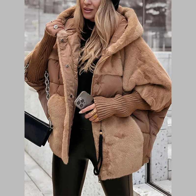 Multicolor hooded bomber jacket for women | Hester
