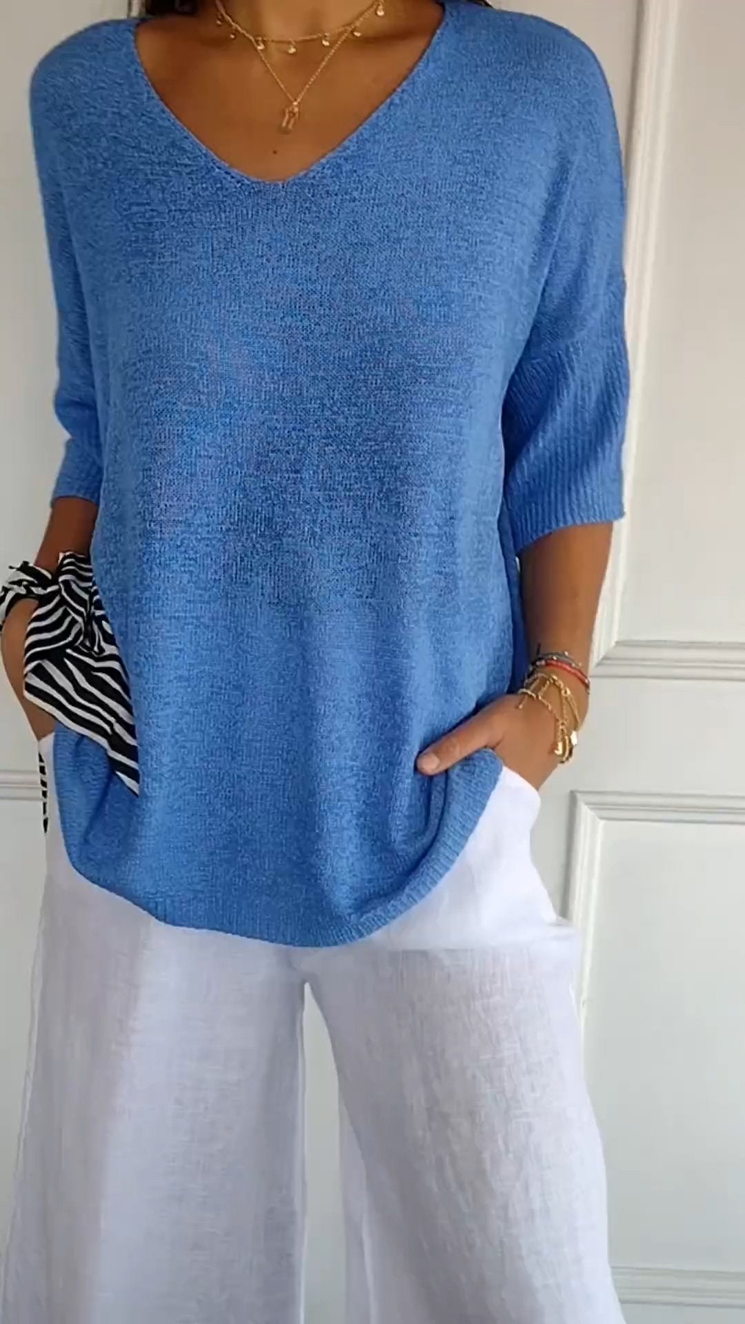 Timeless V-neck everyday casual top for women | Jill -4