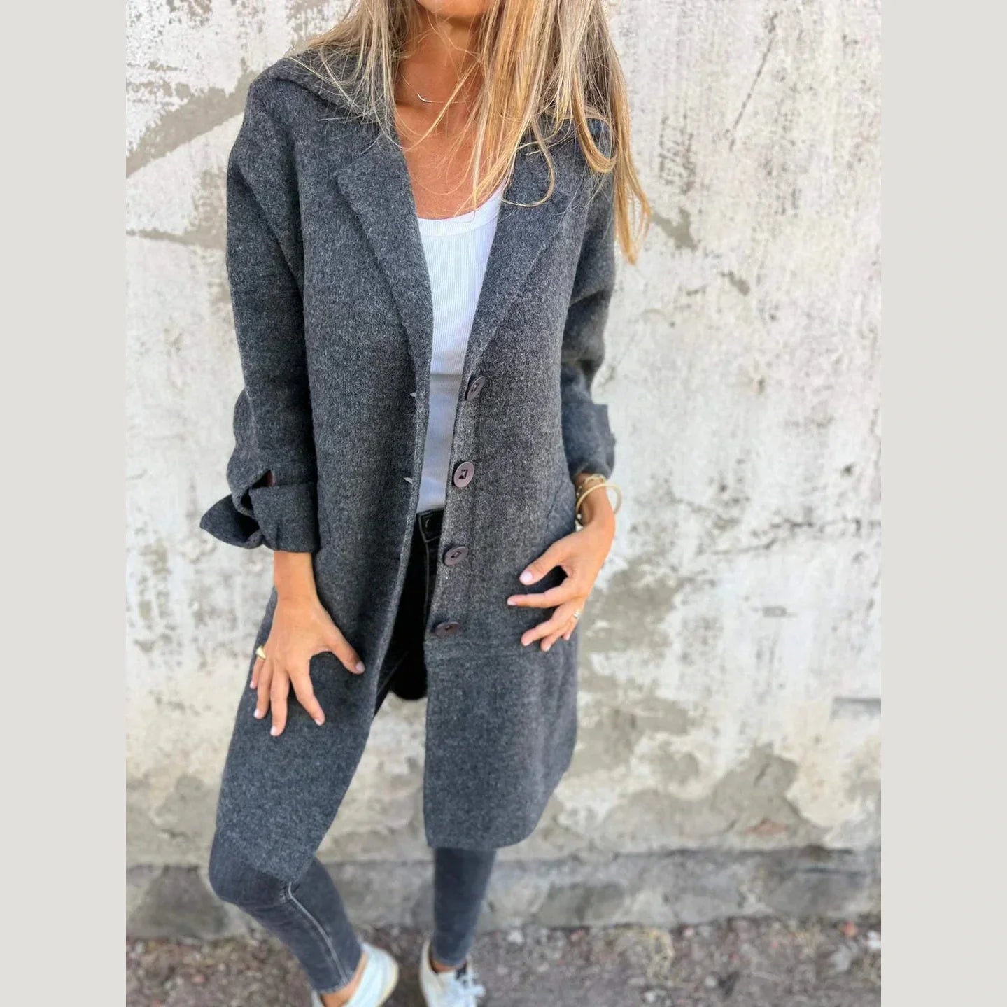 Casual long coat for women | Baylea
