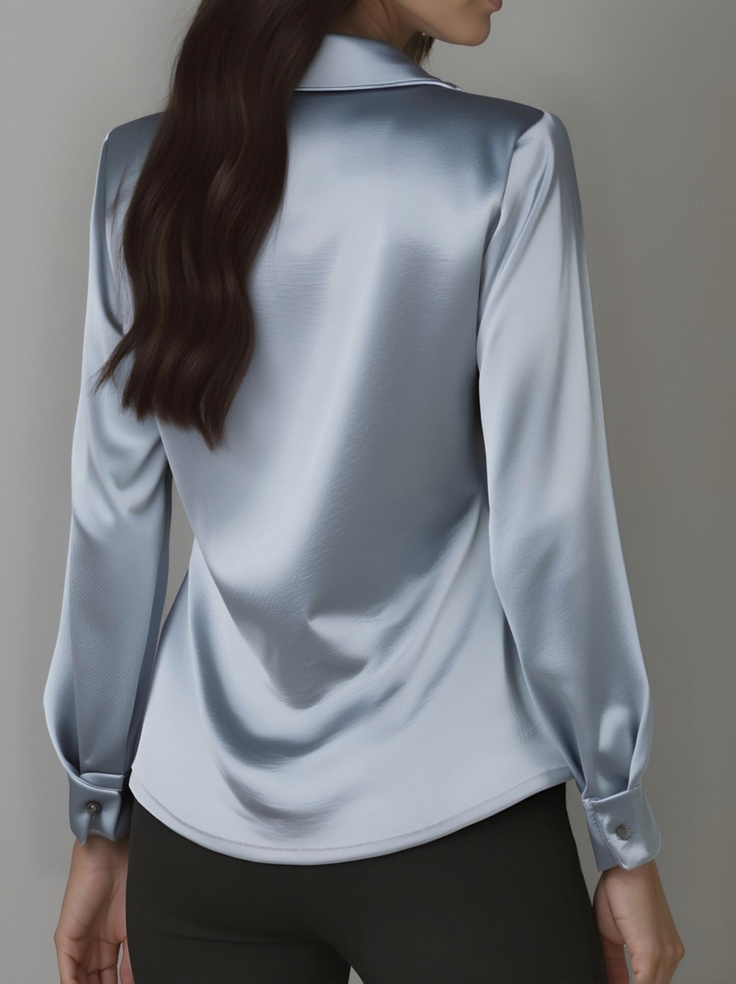 Elegant draped-neckline everyday blouse for women | Serelina -7