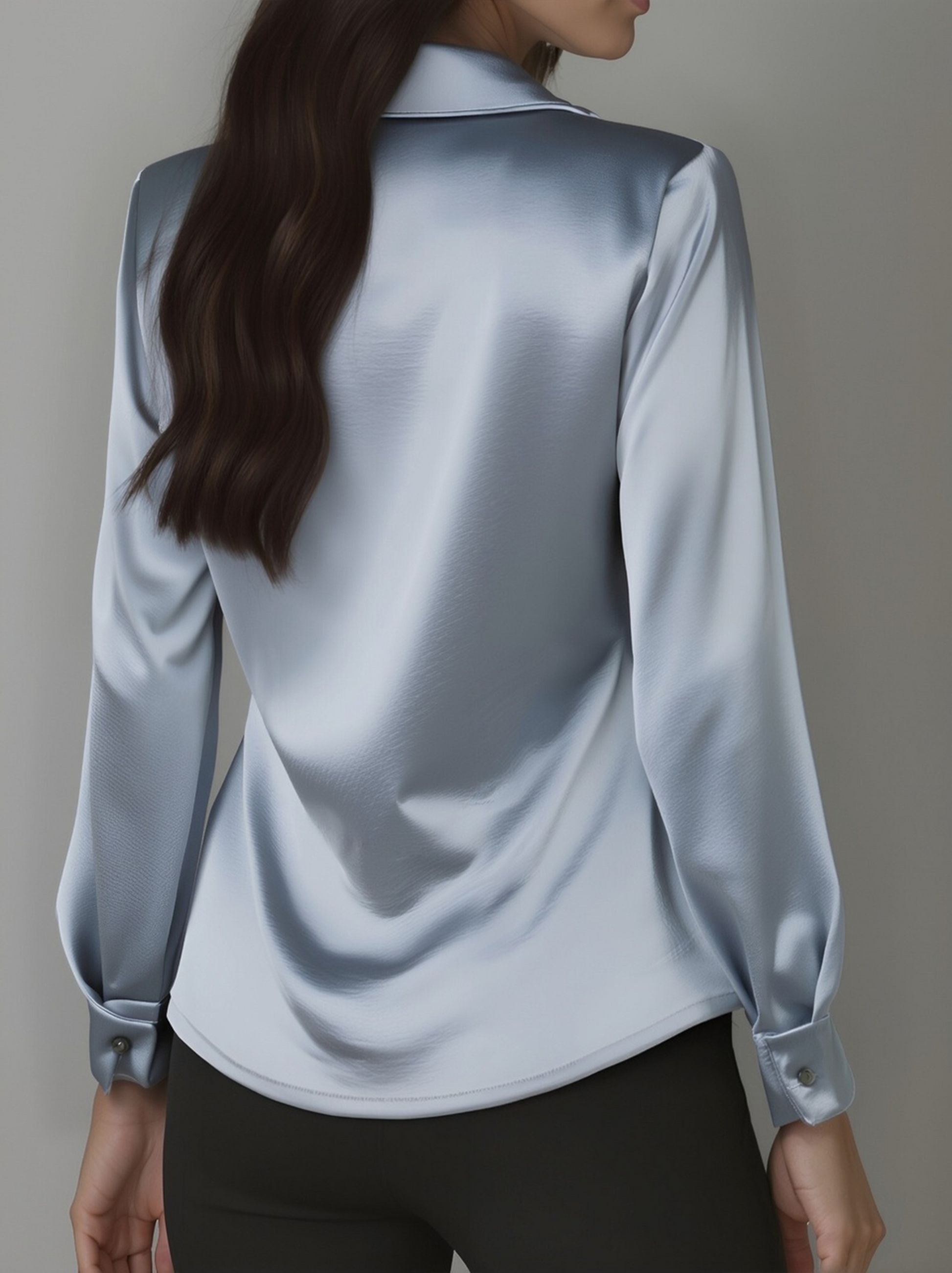 Elegant draped-neckline everyday blouse for women | Serelina -7