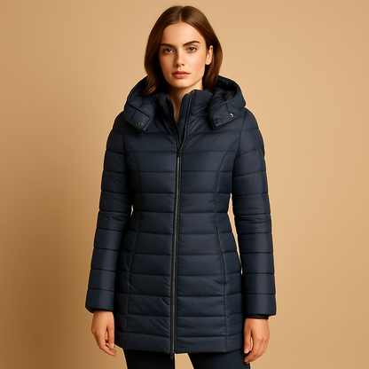 Lightweight hooded puffer jacket for women | Elize