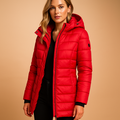 Lightweight hooded puffer jacket for women | Elize