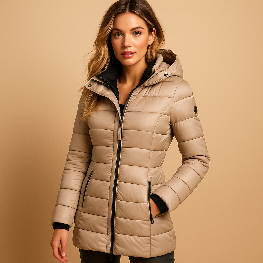 Lightweight hooded puffer jacket for women | Elize