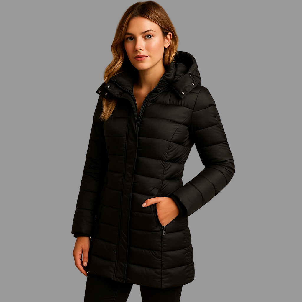 Lightweight hooded puffer jacket for women | Elize