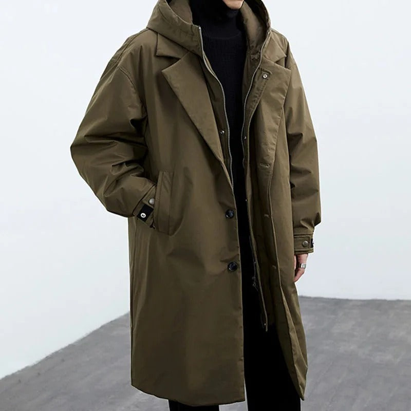 Long hooded classic winter coat for men | Northline Classic -2