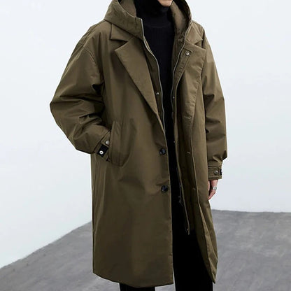 Long hooded classic winter coat for men | Northline Classic -2