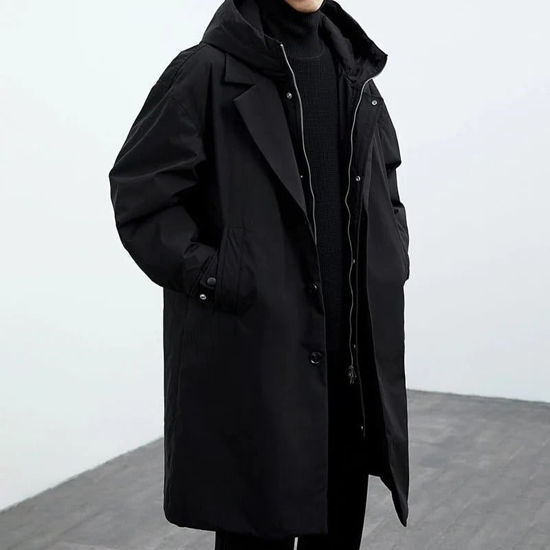 Long hooded classic winter coat for men | Northline Classic -5