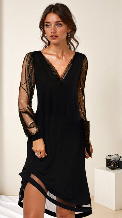Elegant long sequin evening dress with fitted silhouette Chic for Women | Lia Éclat