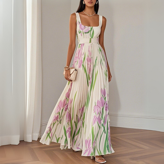 Floral print long dress for women | Charlene