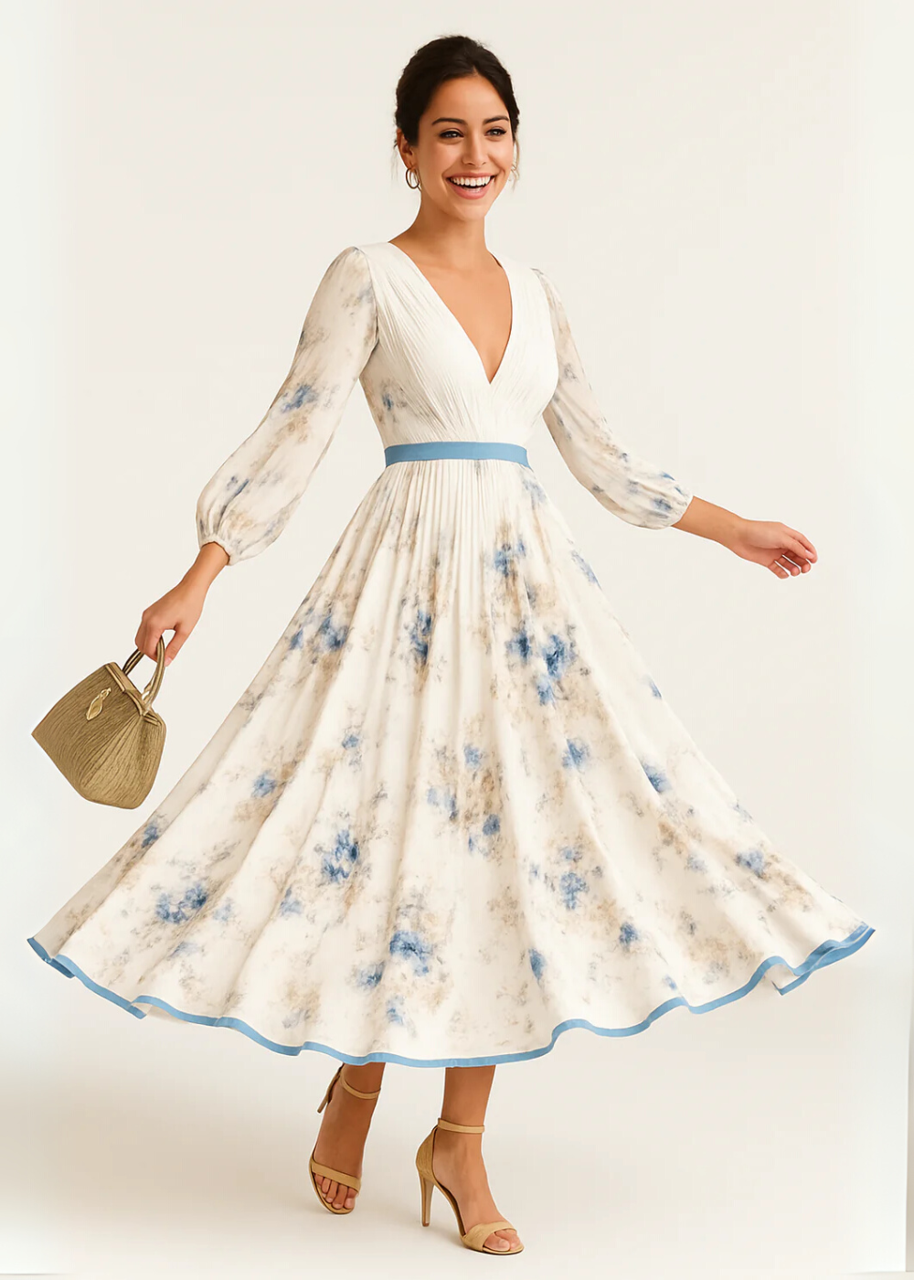 Elegant floral maxi dress for women | Katie -3
