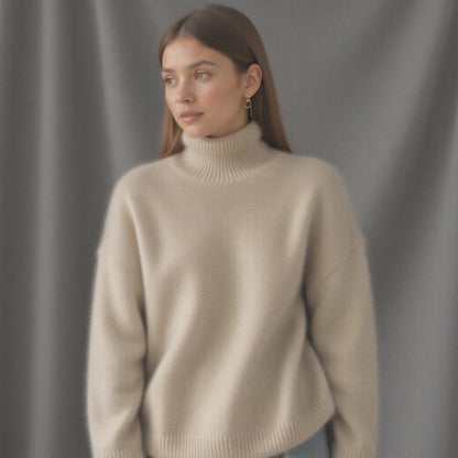 Oversized turtleneck knit sweater with relaxed fit Cozy for Women | Sydney Élan